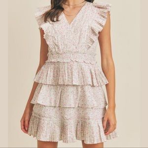 Ruffled Cap Sleeve, Floral mini dress